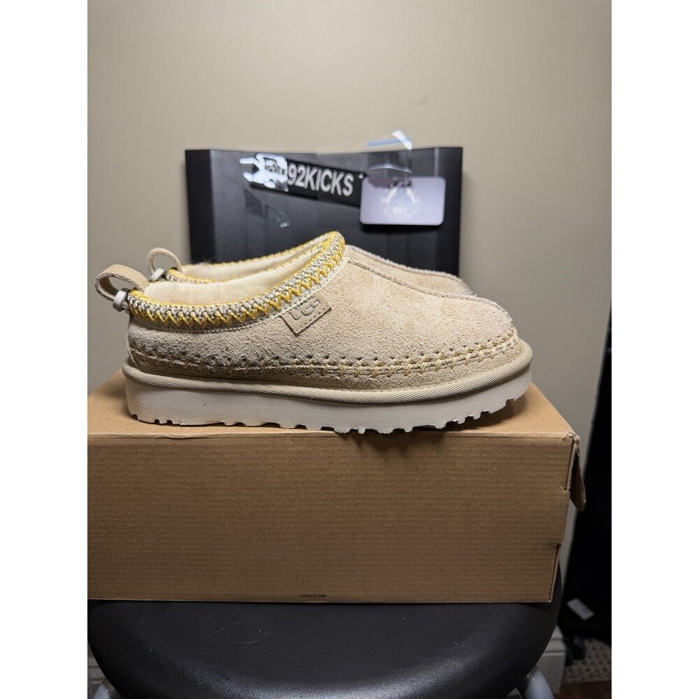 UGG Tasman Biarritz Slippers Sand Womens Size 5 Suede Sheepskin New w/ Box